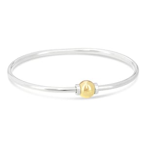 Baby  Beach ball Bracelet®-14k solid gold Ball and Sterling. Made on Cape Cod. Free size exchange. In Gift Box