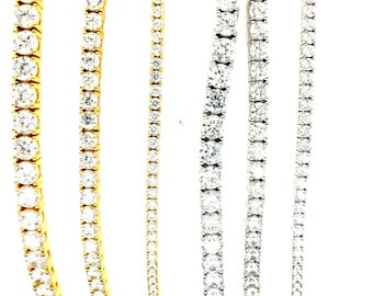 Travel Quality Sterling Silver, Platinum Plated, Highest quality CZ Tennis Bracelets. Free Shipping in a Box.