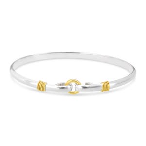 Center Circle Bracelet Beach Jewelry Collection By Michael's from Provincetown Handmade on Cape Cod. Solid Sterling Silverwith Rhodium Gold