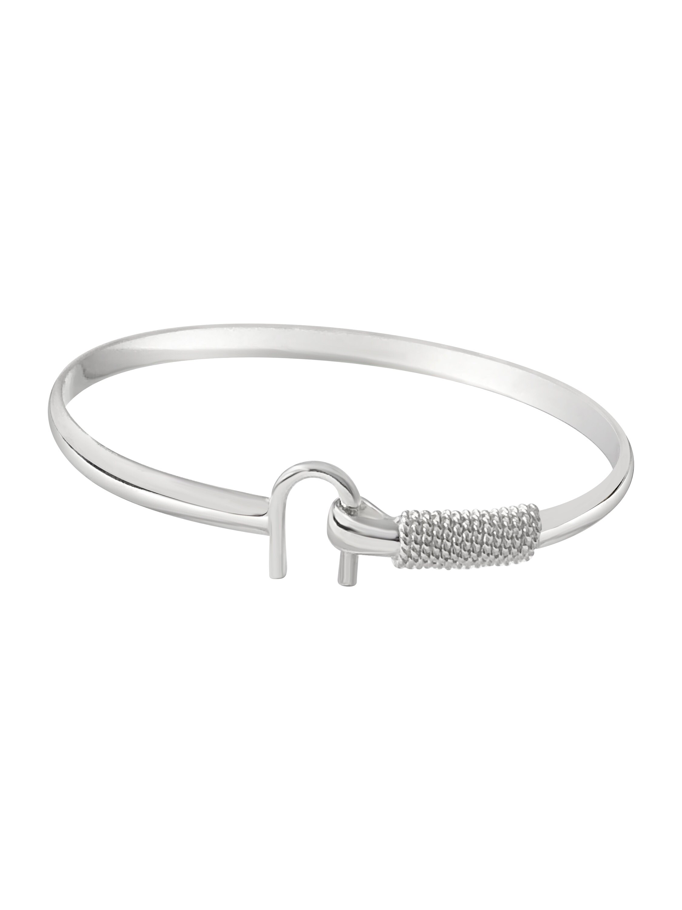 925 Sterling Silver CZ Hook Bangle Bracelet | eBay
