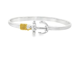 Made On Cape Cod, Anchor bracelet in .925 silver w Rhodium Gold. Free shipping w Box w free polish cloth. Michaels. Provincetown, Chatham