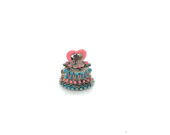 Fits Pandora. Wedding cake Bead/charm. Fits Pandora and Chamilia. Handmade. Free shipping