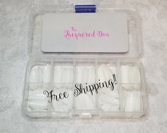Long oval full cover nail tips 100 count Free Shipping!! Thin, strong, durable