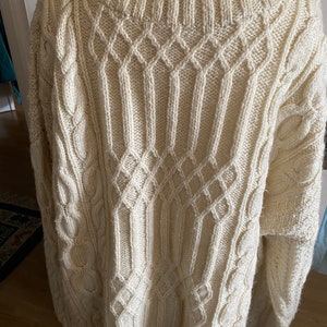 XXL Aran style jumper 1980s hand-knit image 1