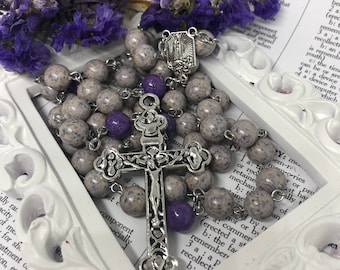 Custom Memorial Rosary, Dried Flower Memory Beads