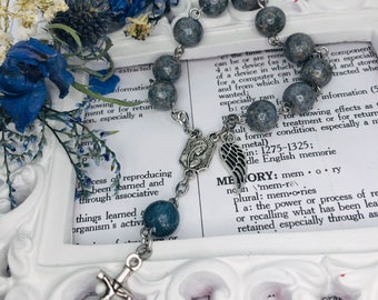 Memory Flower Rosary Bracelet, Funeral Keepsake Bead