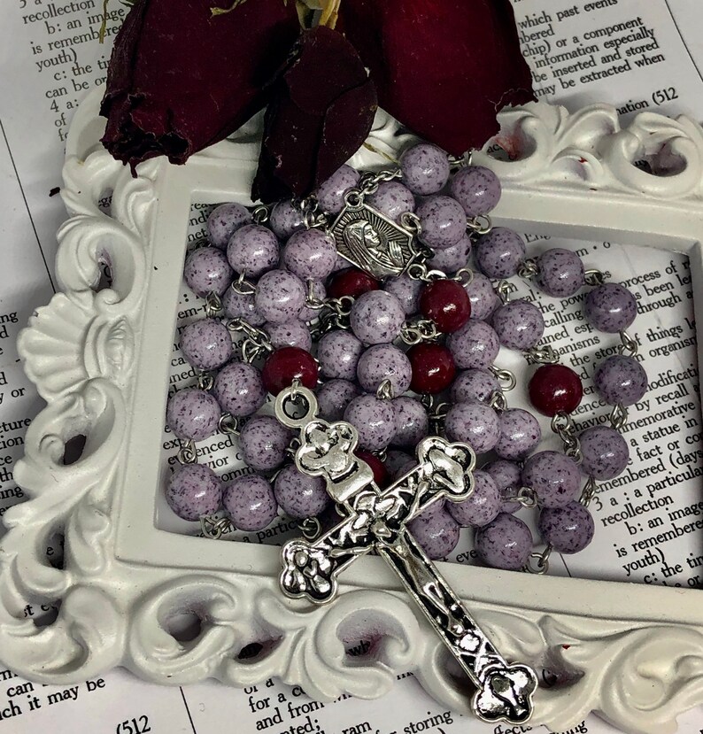 Memorial Rosary Memory Bead Rosary Custom Dried Flower Etsy