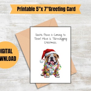 Carte de Noël, Carte de Noël pour chien mignon, Carte de vœux des Fêtes, Carte de Noël pour les amoureux des chiens, TÉLÉCHARGEMENT NUMÉRIQUE