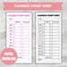 Printable Cashbox Count Sheet,pdf Printable Tally Sheet,cash Register ...