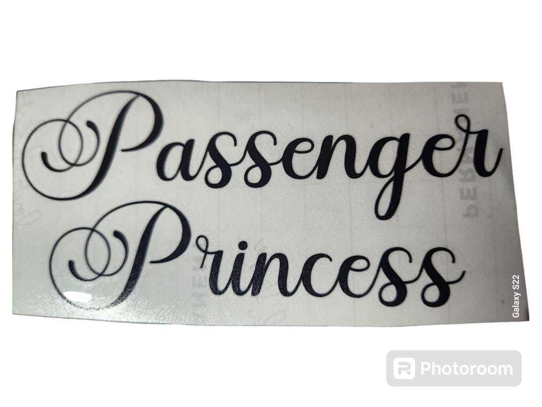 Passsenger Window Sticker Passenger Princess Decal: Car Window, Laptop Vinyl Sticker - Etsy