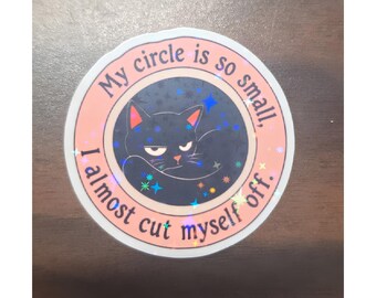 Funny Cat Sticker, Introvert Kitty Vinyl Decal (Waterproof)