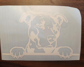 Pitbull Dog Vinyl Decal: Large Waterproof Car Window Sticker (18-24 Inch)
