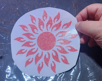 Floral Car Decal, Waterproof Vinyl Flower Sticker, Custom Colors