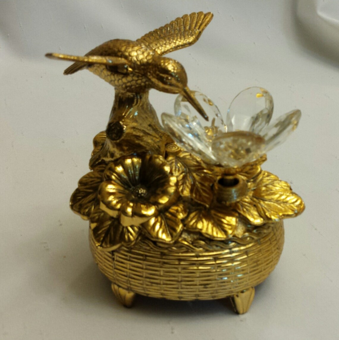 Vintage Hummingbird Music Box Gilded 1960s Wings and Etsy