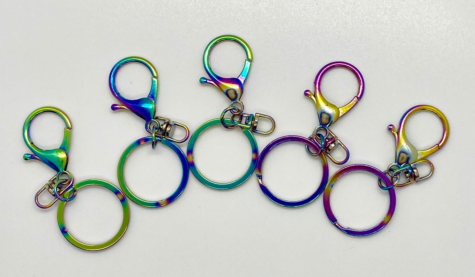Keychain Hardware PartsKey Ring DIY 5 pieces Rainbow Etsy