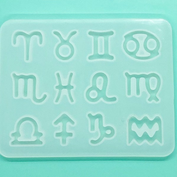 Astrology Horoscope Celestial Symbols Shiny Silicone Mold- UV Epoxy Resin Mold- Free Shipping Canada