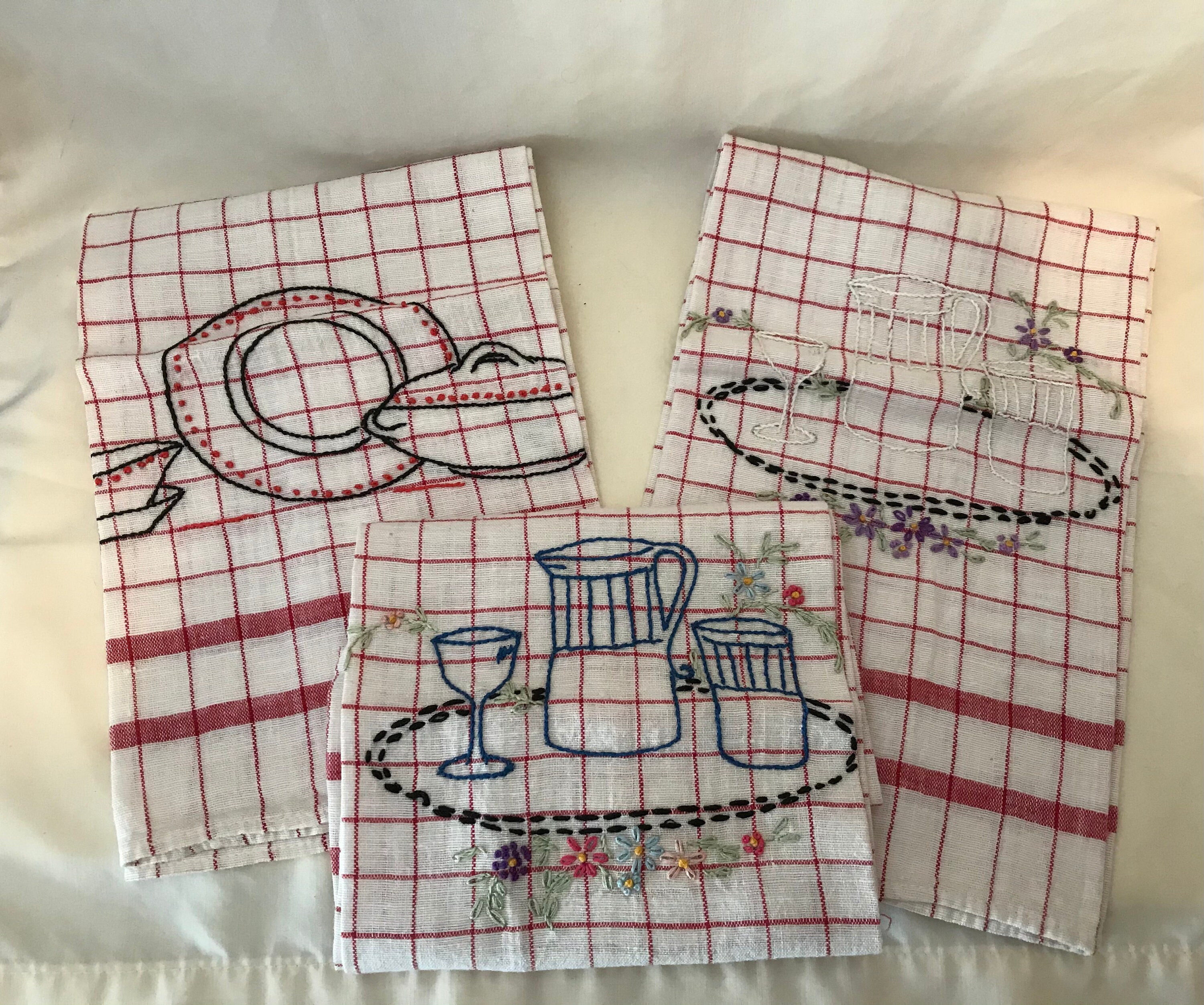 Vintage Handmade Kitchen Towels Etsy