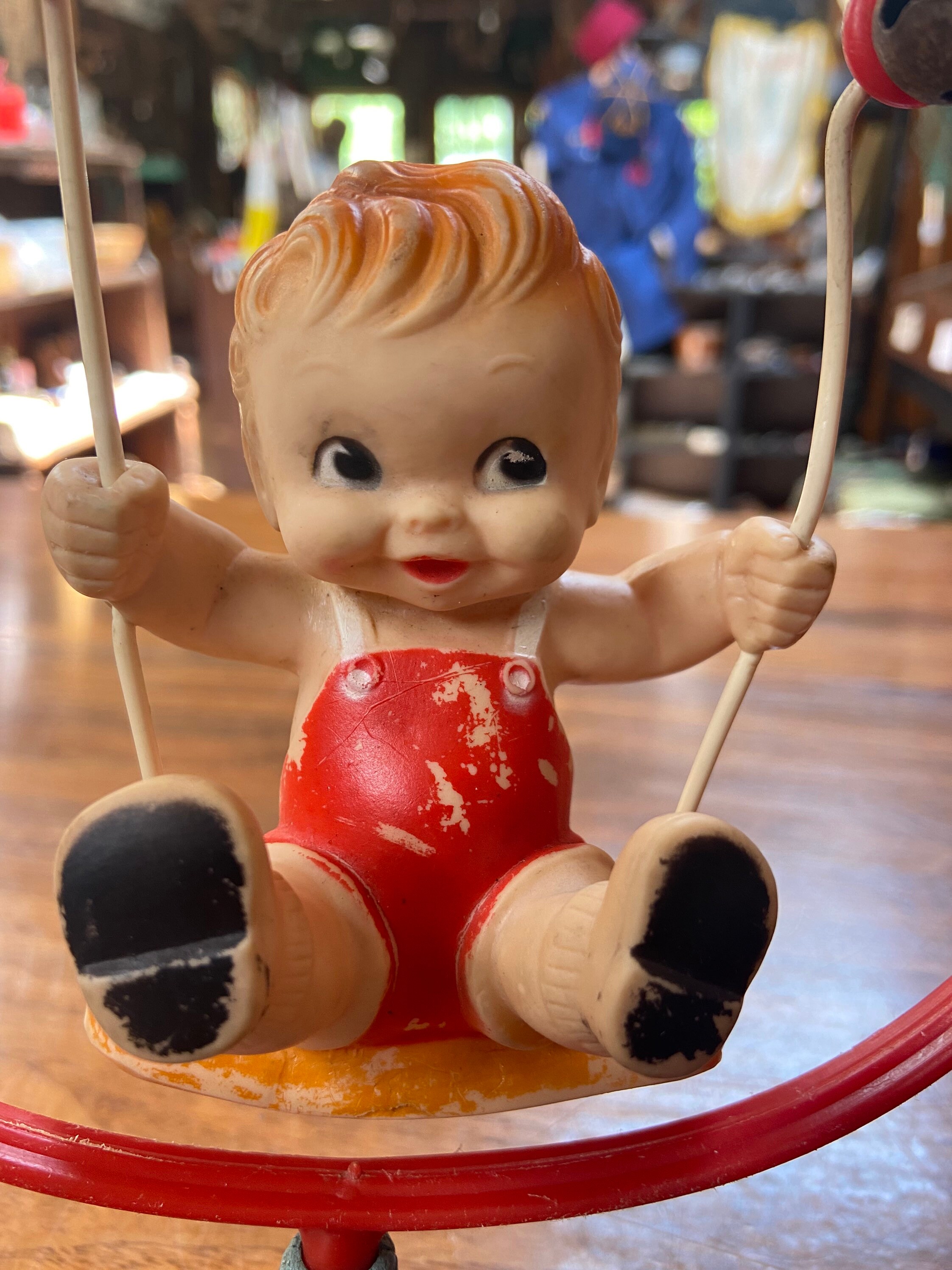 1950s Alan Jay Baby on Swing Rubber High Chair Squeak Toy Etsy