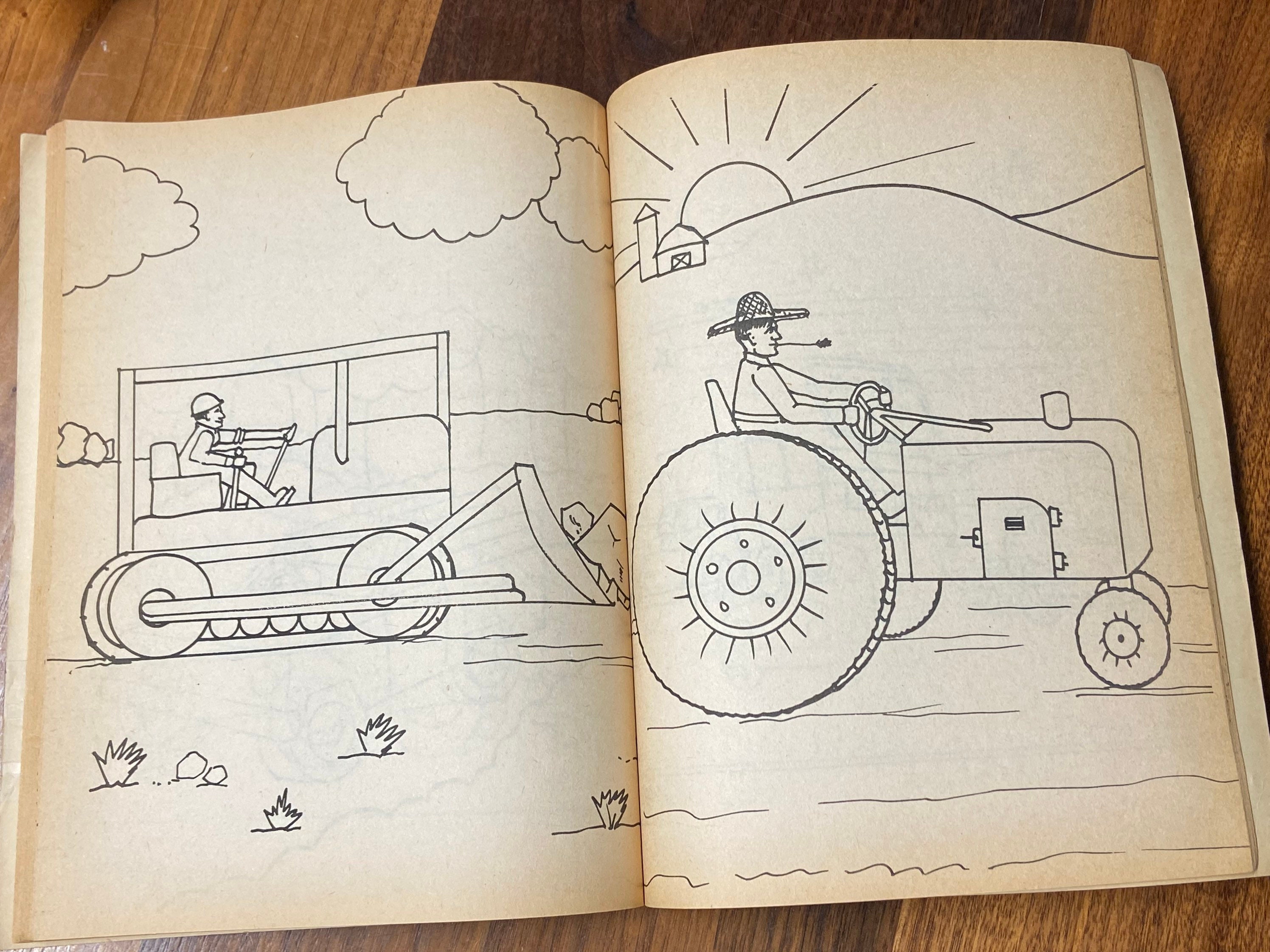 1977 Trains, Trucks and Fire Engines Coloring Book - Etsy
