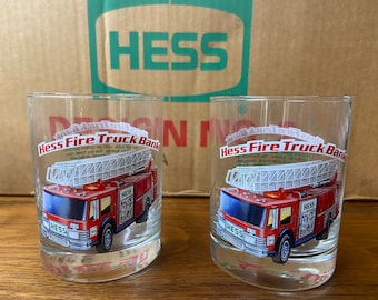 1996 Hess Fire Truck Collector Series Glass Tumbler