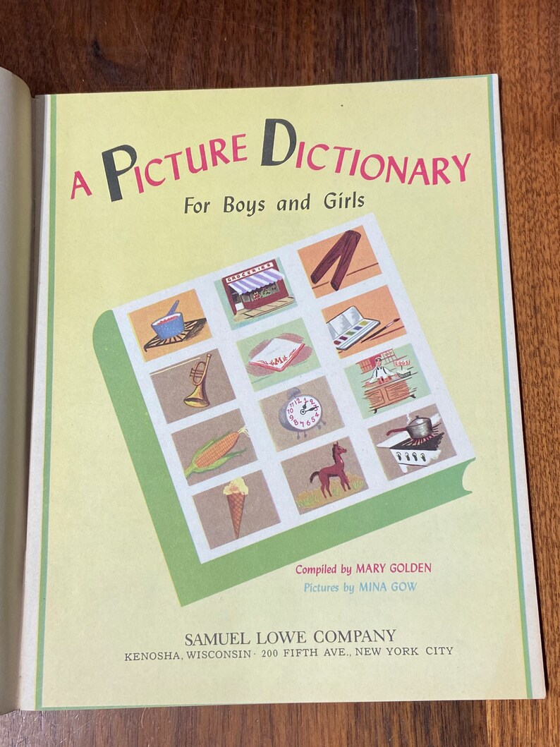 1952 A Picture Dictionary for Boys and Girls Etsy