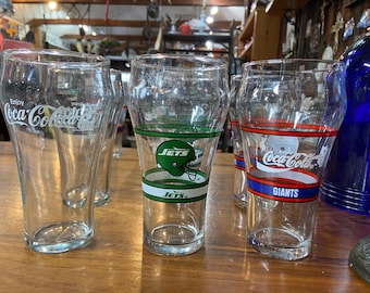Vintage Coca~Cola Glass (New York Jets, Giants, Statue of Liberty)