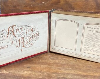 1870’s Antique Tintype Art Album ~ Glovers Patent Metal Back Album