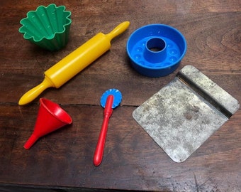 Vintage 6 pc Plastic Doll Toy Cooking Lot