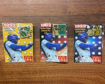 1992 Ken Griffey Jr McDonalds Limited Edition Collector Pins #1, #2 & #3 **SEALED**