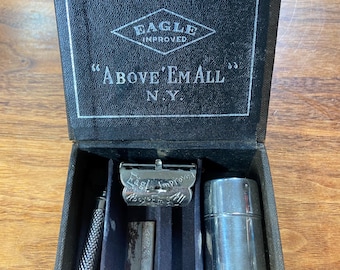 Antique 1910 Eagle Improved “Above ‘Em All” Razor Kit