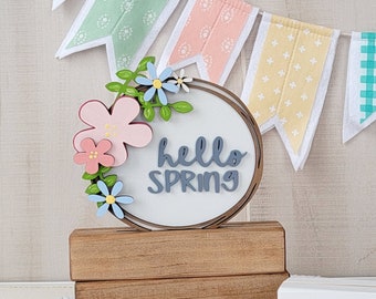 Hello Spring Wreath word stack. Base sold separately.