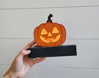 LIGHT-UP PUMPKIN word stack. Halloween décor. tiered tray. *Base Sold Separately*