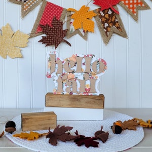 FLORAL HELLO FALL word stack. Fall décor. tiered tray. *Base Sold Separately*
