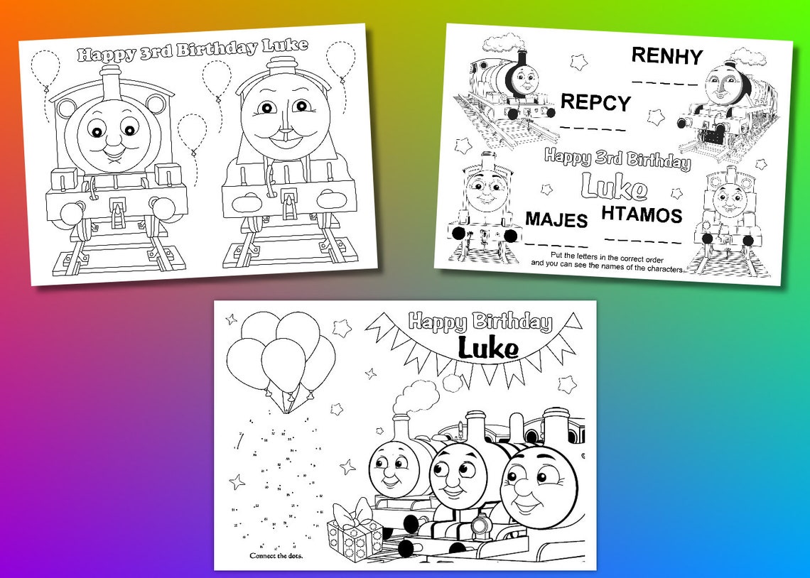 Fun Train Birthday Party Favor Fun Train coloring pages | Etsy