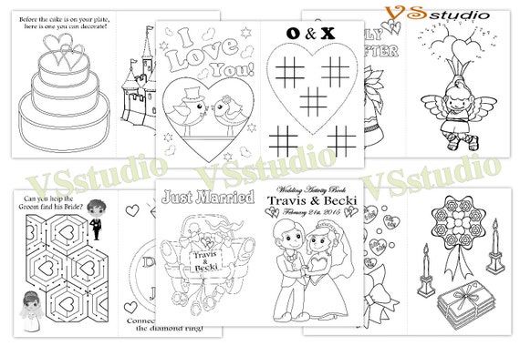 Download Kids Wedding Activity Coloring Book Personalized Wedding Etsy