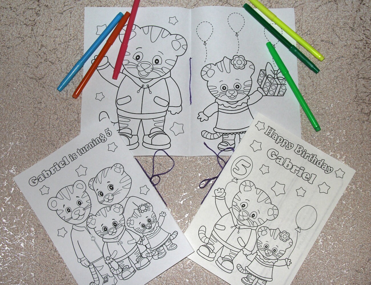Daniel Tiger Birthday Party coloring pages activity book PDF | Etsy