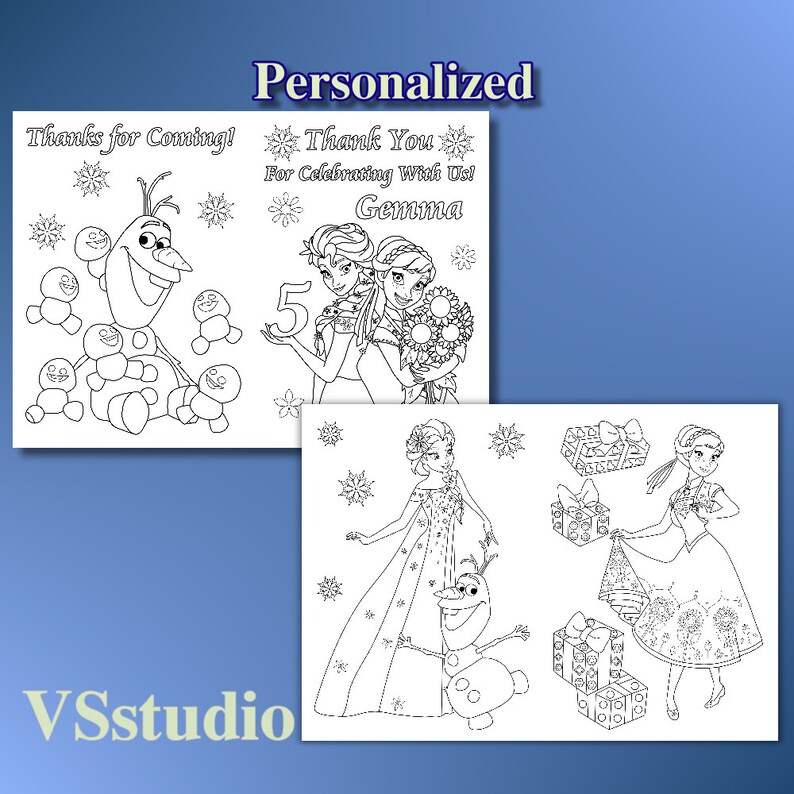 Personalized Cold girl party Thank you coloring pages PDF ...
