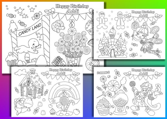 Candyland Birthday Party Candyland Birthday Party Coloring Pages Candyland Birthday Party Favor Pdf File