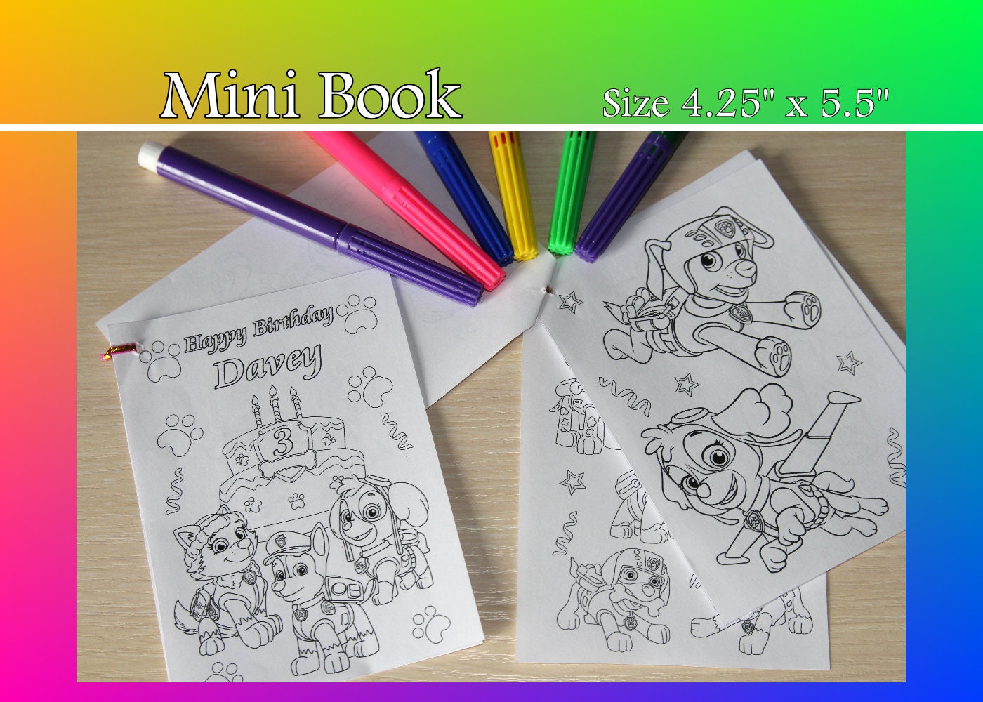 PAW Patrol coloring mini book PAW Patrol activity book PDF | Etsy