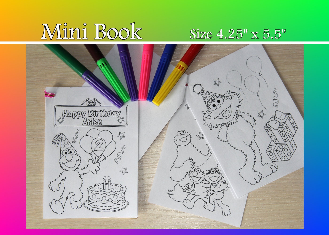 Sesame Street coloring mini book Sesame Street activity book | Etsy