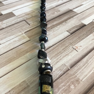 Black Tube Beaded Ceiling Fan Pull