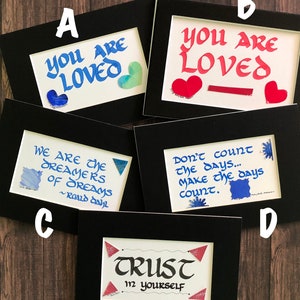 Original Handwritten Calligraphy Quotes: Small Mat Set 3