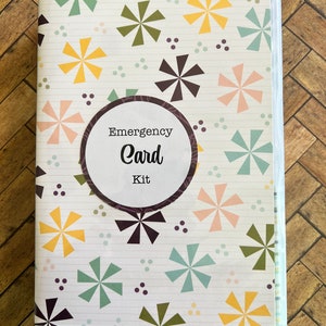 136 - Colorful Pinwheels - Emergency Card Kit with 6 Handmade Cards