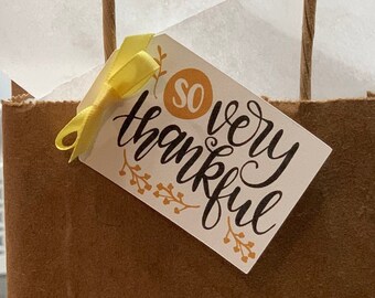 So Very Thankful Tags, Fall Wedding Favor Tags, Thanksgiving Table Decor, Friendsgiving Favor Tags, Fall Tags, Listing for Tags Only