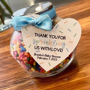Thank You for Sprinkling Us With Love Tags (2&quot; wide), Baby Sprinkle Favor Tags, Listing for Tags Only