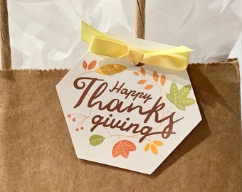 Happy Thanksgiving Tags, Thanksgiving Table Decor, Friendsgiving Favor Tags, Listing for Tags Only