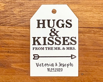 Hugs and Kisses From the Mr. and Mrs. Tags, Hershey Kiss Favor Tags, Wedding Favor Tags, Bridal Shower Favor Tags, Listing for TAGS ONLY