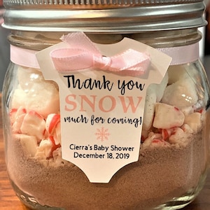 Thank You Snow Much For Coming, Winter Baby Shower Favor Tags, Listing for Tags Only