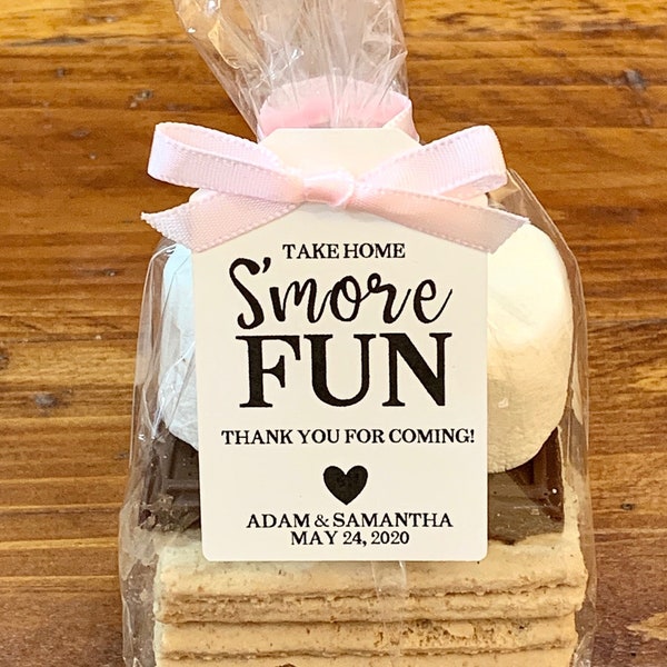 Take Home S'More Fun Tags, S'more Fun Tags, S'More Wedding Favor Tags, S'More Bridal Shower Favor Tags, Listing for TAGS ONLY