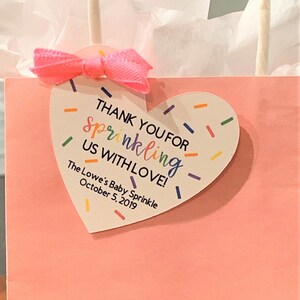 Thank You for Sprinkling Us With Love Tags (2&quot; wide), Baby Sprinkle Favor Tags, Listing for Tags Only